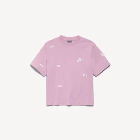 Women’s 520 stickers medium fit t-shirt  in old pink/white