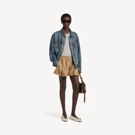 Women’s a-line boxer shorts in sand beige
