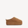 Women’s alaska soft platform mule in brown/white Women’s alaska soft platform mule in brown/white