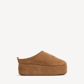 Women’s alaska soft platform mule in brown/white