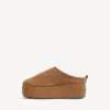 Women’s alaska soft platform mule in brown/white Women’s alaska soft platform mule in brown/white