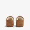 Women’s alaska soft platform mule in brown/white Women’s alaska soft platform mule in brown/white