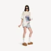 Women’s alaska soft platform mule in brown/white Women’s alaska soft platform mule in brown/white