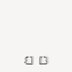 Women’s b xs earrings in shiny silver