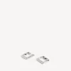 Women’s b xs earrings in shiny silver