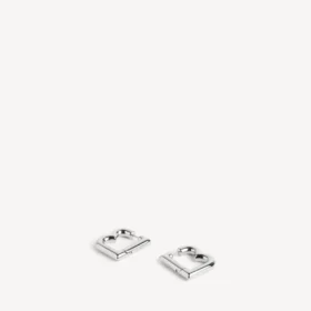 Women’s b xs earrings in shiny silver