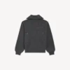 Women’s back-to-front high neck sweater in dark heather grey