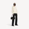 Women’s back-to-front high neck sweater in off white