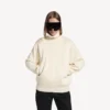 Women’s back-to-front high neck sweater in off white