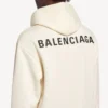 Women’s balenciaga back medium fit hoodie in cream Women’s balenciaga back medium fit hoodie in cream