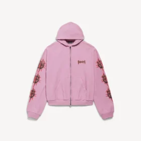 Women’s balenciaga sacra cœur medium fit zip-up hoodie  in old pink
