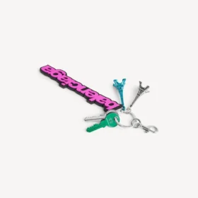 Women’s biker balenciaga charm/keychain in pink/black