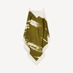 Women’s brush scratch scarf top in khaki