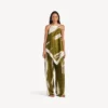 Women’s brush scratch scarf top in khaki Women’s brush scratch scarf top in khaki