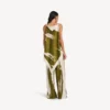 Women’s brush scratch scarf top in khaki Women’s brush scratch scarf top in khaki