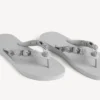 Women’s cagole thong sandal in balenciaga grey/crystal