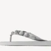 Women’s cagole thong sandal in balenciaga grey/crystal