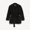 Women’s cocoon short trench in black Women’s cocoon short trench in black