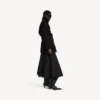Women’s cocoon short trench in black Women’s cocoon short trench in black