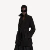 Women’s cocoon short trench in black Women’s cocoon short trench in black