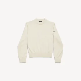 Women’s crewneck sweater in cream