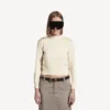 Women’s crewneck sweater in cream