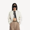 Women’s cropped bomber jacket in ivory Women’s cropped bomber jacket in ivory