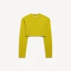 Women’s cropped crewneck in dark yellow