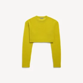Women’s cropped crewneck in dark yellow