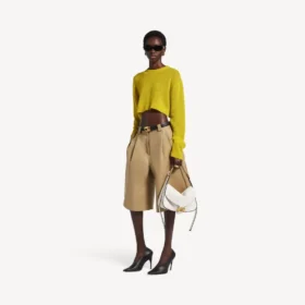 Women’s cropped crewneck in dark yellow