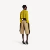 Women’s cropped crewneck in dark yellow
