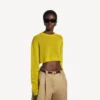 Women’s cropped crewneck in dark yellow