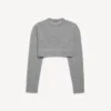 Women’s cropped crewneck in heather grey