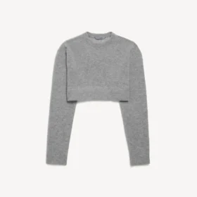 Women’s cropped crewneck in heather grey