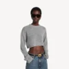 Women’s cropped crewneck in heather grey