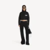 Women’s cropped tracksuit jacket in black