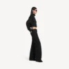 Women’s cropped tracksuit jacket in black