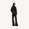 Women’s cropped tracksuit jacket in black