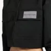 Women’s cropped tracksuit jacket in black