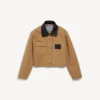 Women’s cropped workwear jacket in beige