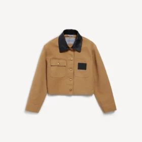 Women’s cropped workwear jacket in beige
