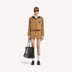 Women’s cropped workwear jacket in beige