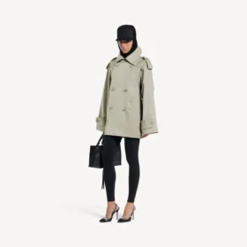 Women’s double-breasted trenchcoat in light beige