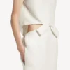 Women’s draped back bow dress in ivory