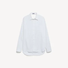 Women’s draped back shirt in white