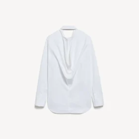 Women’s draped back shirt in white