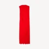 Women’s draped dress in sunset red Women’s draped dress in sunset red