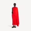 Women’s draped dress in sunset red Women’s draped dress in sunset red