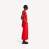 Women’s draped dress in sunset red Women’s draped dress in sunset red