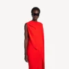 Women’s draped dress in sunset red Women’s draped dress in sunset red